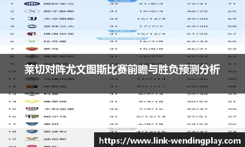 莱切对阵尤文图斯比赛前瞻与胜负预测分析